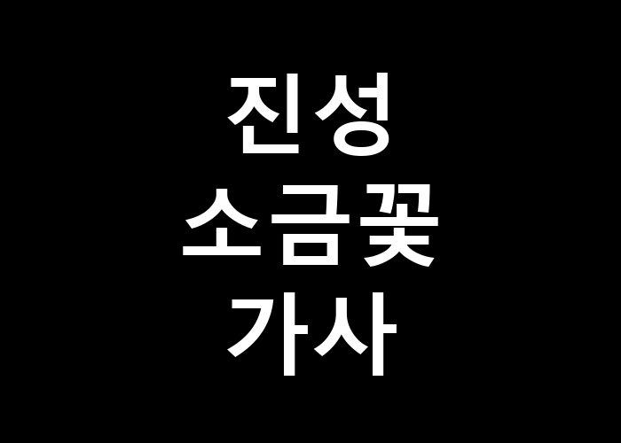 진성 소금꽃 가사 그 감정은 어떻게 표현될까